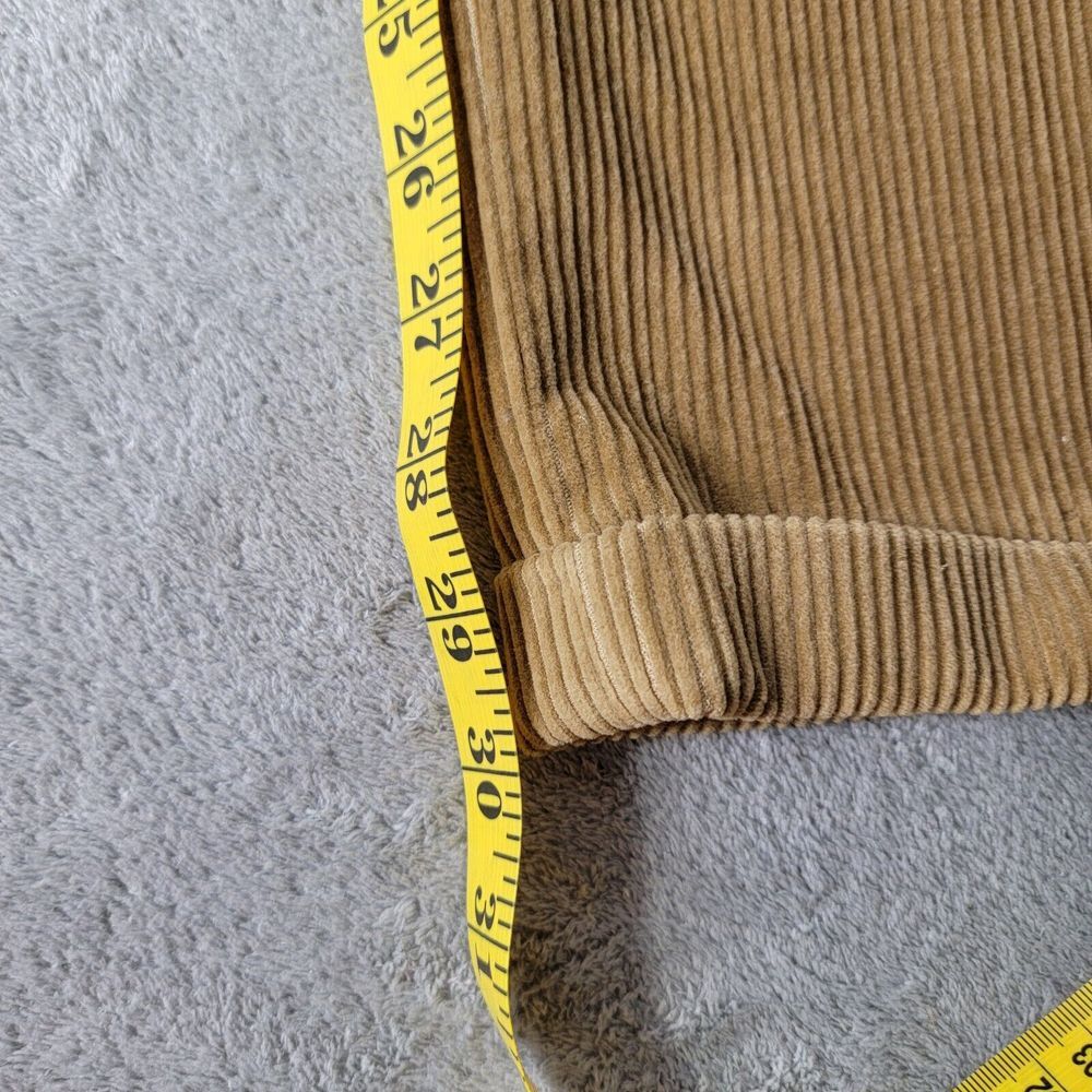 LL Bean Corduroy Pants Mens 35x30 Tan Corduroy Pleated Front Cuffed Hem Gorpcore - Picture 8 of 10